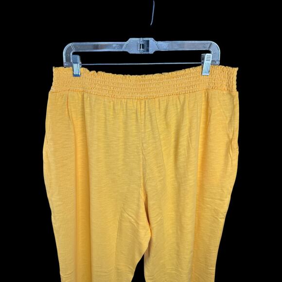 Candace Cameron Bure Apricot Pants Petite L Slub Knit NWT Orange Stretch - Picture 5 of 9